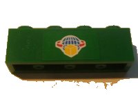 LEGO part Stein 1 x 4 with Box and Arrows and Globe on Green Background Pattern (Sticker) - Set 7633 3010pb123