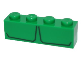 LEGO part Steen 1 x 4 with Two Black Stripes Pattern (3010pb204)