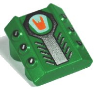 LEGO part Stein, Modified 2 x 2 No Studs, Sloped with 6 Side Pistons Raised and Scratch Pattern 30603pb16