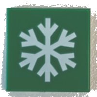 LEGO part Tile 2 x 2 with White Snowflake Pattern 3068pb2791