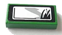 LEGO onderdeel Tile 1 x 2 with Mirror Side-view Pattern Model Right (Sticker) - Set 8479 3069pb0060R