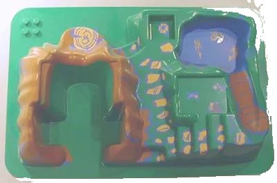 LEGO onderdeel Duplo, Baseplate Raised 16 x 24 with Stairs and Mountain with Brown and Blue Pattern (31458px1)