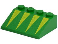 LEGO part Pente 33 3 x 4 avec Motif Triangles Jaunes 3297p02