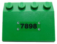 LEGO part Slope 33 3 x 4 with Black '7898' and Rivets Pattern (Sticker) - Set 7898 3297pb022
