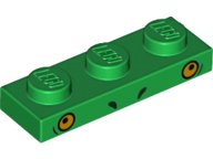 LEGO part Plaque 1 x 3 avec 2 petits arcs noirs et 2 globes oculaires orange (motif Dinosaure Unikitty) (3623pb015)