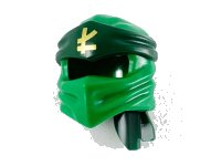 LEGO part Minifigure, Headgear Ninjago Wrap Type 4 with Molded Dark Green Headband and Printed Gold Ninjago Logogram Letter L Pattern 40925pb12