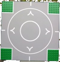 LEGO part Baseplate, Road 32 x 32 6-Stud Crossroads with Runway 'V' Wide Pattern 44343pb02