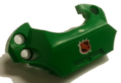 LEGO part Sports Hockey Chest Protector with NHL Logo on Green Background Pattern (Sticker) - Set 3544 (44791pb07)