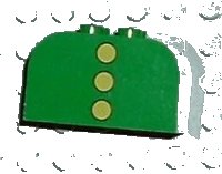 LEGO onderdeel Slope, Curved 4 x 2 x 2 Double with 4 Studs with 3 Yellow Dots Pattern 4744px5