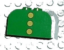 LEGO onderdeel Slope, Curved 4 x 2 x 2 Double with 4 Studs with 3 Yellow Dots Pattern (4744px5)