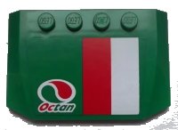 LEGO part Wedge 4 x 6 x 2/3 Triple Curved with Octan Logo and Red-White Stripe Pattern (Sticker) - Set 60025 52031pb060