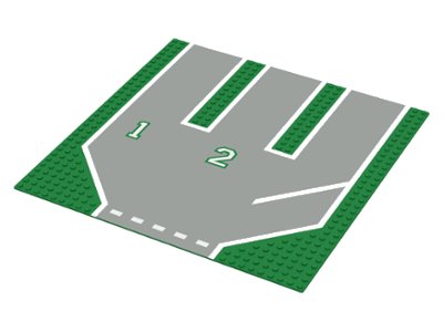 LEGO onderdeel Baseplate, Road 32 x 32 with 3 Driveways and Set 6571 Pattern (6100p01)