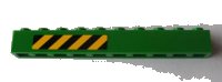 LEGO part Brick 1 x 10 with Black and Yellow Danger Stripes Pattern Left Side (Sticker) - Set 7939 6111pb010L