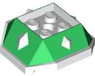 LEGO onderdeel Shell with 4 Recessed Studs and Hole with Molded White Bottom and Spikes Pattern 67931pb01