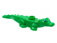 LEGO onderdeel Alligator / Crocodile Baby Hatchling with Blue Eyes Pattern 78532pb01