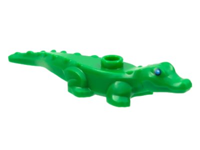 LEGO onderdeel Alligator / Crocodile Baby Hatchling with Blue Eyes Pattern (78532pb01)