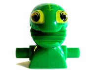 LEGO part Minifigure, Head, Modified Frenzy Pattern with Lime Eyes and Open Jagged Mouth, Torso Extension with Handles 85946pb01