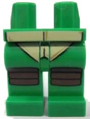 LEGO onderdeel Hips and Legs with Turtle Shell and Dark Brown Knee Pads Pattern 970c00pb0192