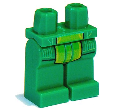 LEGO onderdeel Hips and Legs with Lime Circuitry and Panel Pattern (970c00pb0777)