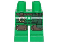 LEGO part Hips and Legs with Knee Pads, Ring and Dark Green Sash Pattern 970c00pb0969