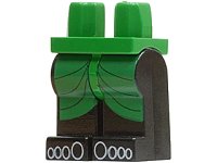 LEGO part Hips and Black Legs with Adventurers Desert Green Kilt & Toes Pattern (Hotep) 970c11pb01