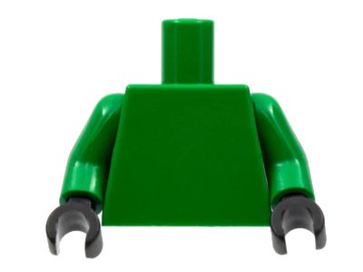 LEGO onderdeel Torso Plain / Green Arms / Black Hands (973c012)