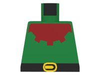 LEGO part Torso Castle Forestman with Red Collar, Black Belt, and Yellow Buckle Pattern 973p48