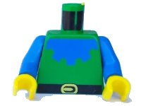 LEGO onderdeel Torso Castle Forestman with Blue Collar, Black Belt, and Yellow Buckle Pattern / Blue Arms / Yellow Hands 973p49c01