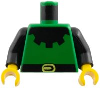 LEGO part Torso Castle Forestman with Black Collar, Black Belt, and Yellow Buckle Pattern / Black Arms / Yellow Hands 973p50c01
