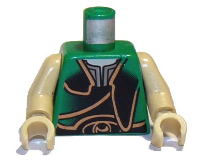 LEGO onderdeel Torso SW Gungan Gold Trim Pattern / Tan Arms / Tan Hands (973pb0068c01)