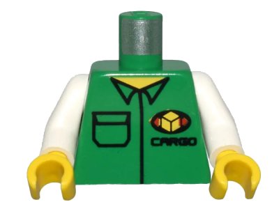 LEGO onderdeel Torso Cargo Logo with Shirt Pattern / White Arms / Yellow Hands (973pb0239c01)