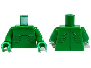 LEGO onderdeel Torso Alien with Skeletal Spine and Ribs Pattern / Green Arms / Green Hands (973pb0578c01)
