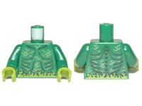 LEGO onderdeel Torso Muscles Outline with Swamp Plants and Scales Pattern / Green Arms / Lime Hands 973pb1220c01