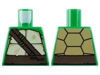 LEGO onderdeel Torso Tan and Dark Tan Turtle Shell, Dark Brown Belt and Straps Pattern 973pb1341