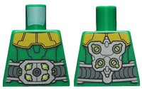 LEGO part Torso Armor with Gold Shoulders, Large Silver Belt with Lime Highlights and Arm Attachments on Back Pattern 973pb3533