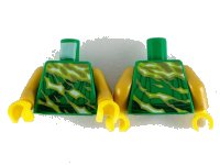 LEGO onderdeel Torso Tunic with Gold, Yellowish Green and White Electricity Pattern / Pearl Gold Arms / Yellow Hands 973pb3693c01