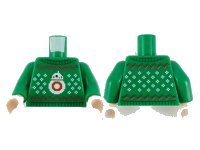 LEGO onderdeel Torso Knit Fair Isle Holiday Sweater with White SW BB-8 and Snowflakes, and Red Zigzag Pattern / Green Arms / Light Nougat Hands 973pb4010c01