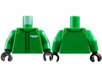 LEGO onderdeel Torso Racing Suit with White Aston Martin Logo and Lime Curved Stripes on Shoulders Pattern / Green Arms / Black Hands 973pb5982c01