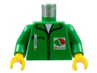 LEGO onderdeel Torso Octan Logo Jacket with Pen Pattern / Green Arms / Yellow Hands 973px19c01