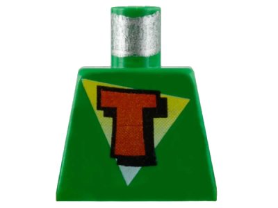 LEGO onderdeel Torso FreeStyle Timmy with Red Capital Letter T on White and Yellow Triangle Pattern (973px39)