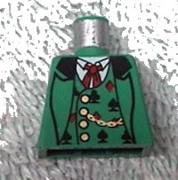 LEGO onderdeel Torso Western Bandit Card Suit Vest and Gold Fob Pattern 973px55