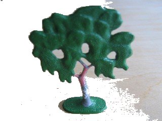 LEGO onderdeel Plant, Tree Flat Birch painted with solid base (FTBirch)