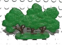 LEGO onderdeel Plant, Tree Flat Bush painted with solid base FTBush