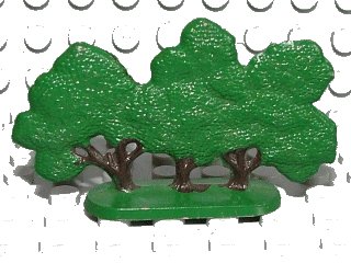 LEGO onderdeel Plant, Tree Flat Bush painted with solid base (FTBush)