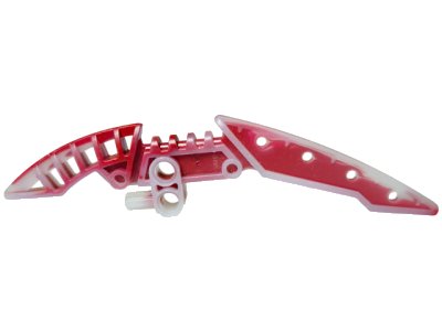 LEGO onderdeel Bionicle Weapon Staff of Light Blade with Marbled Dark Red Pattern (44813pb01)