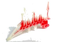 LEGO onderdeel Bionicle Weapon Small Blade with 4 Spikes with Marbled Red Pattern 61807pb01