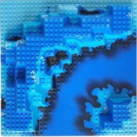 LEGO part Baseplate, Raised 32 x 32 Canyon with Blue Underwater Pattern 6024px1