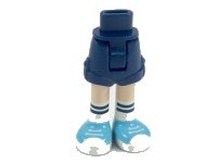 LEGO onderdeel Mini Pop Heupen en Shorts met Licht Nougat Benen, Witte Sokken met Donker Blauw Strepen, en Medium Azure Schoenen met Witte Zolen en Veter Patroon - Dik Scharnier 11202c00pb13