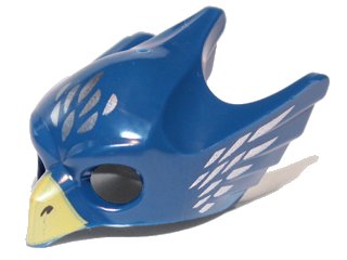 LEGO part Minifigure, Headgear Mask Bird / Eagle with Yellow Beak and Silver Feathers Pattern (12549pb05)