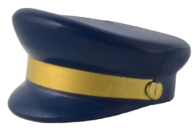LEGO onderdeel Minifigure, Headgear Cap, Captain with Gold Braid Pattern (12895pb06)